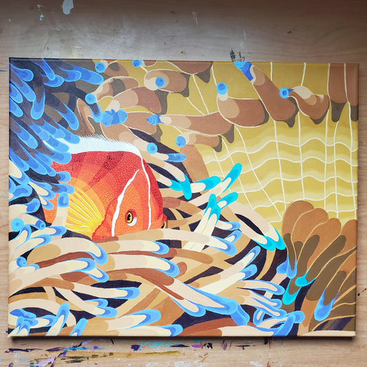 Pink Anemone Fish Painting