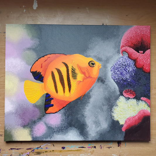 Flame Angelfish Painting