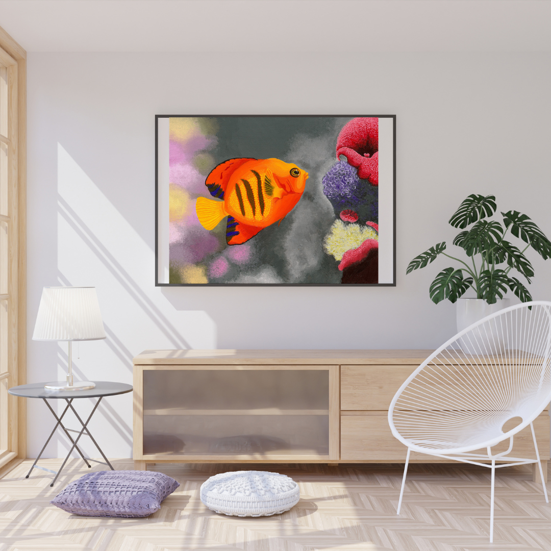 Flame Angelfish Art Print