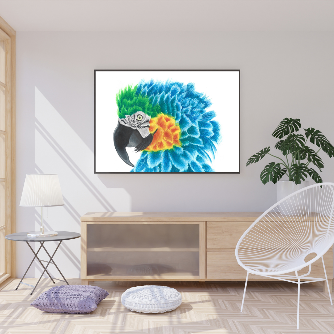 Blue and Golden Macaw Print