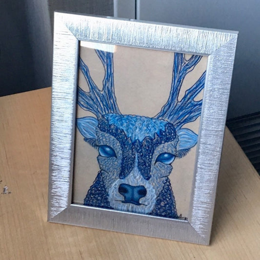 Frosted Deer- Blue Christmas Collection