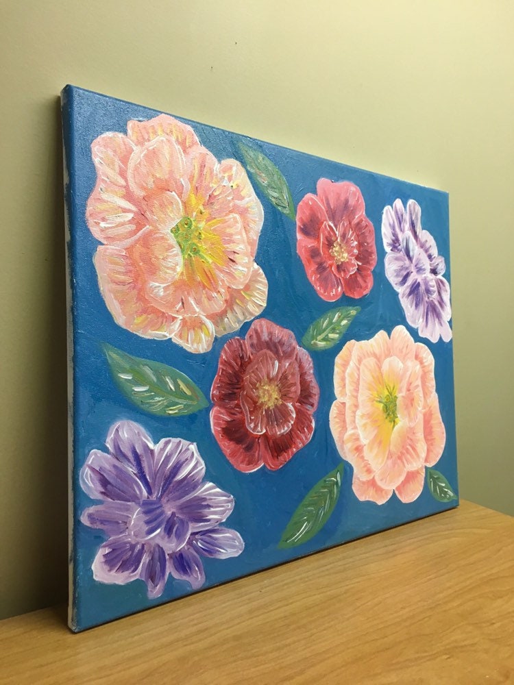 Peony Acrylic Painting