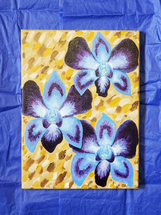 Blue Dendrobium Orchids Painting