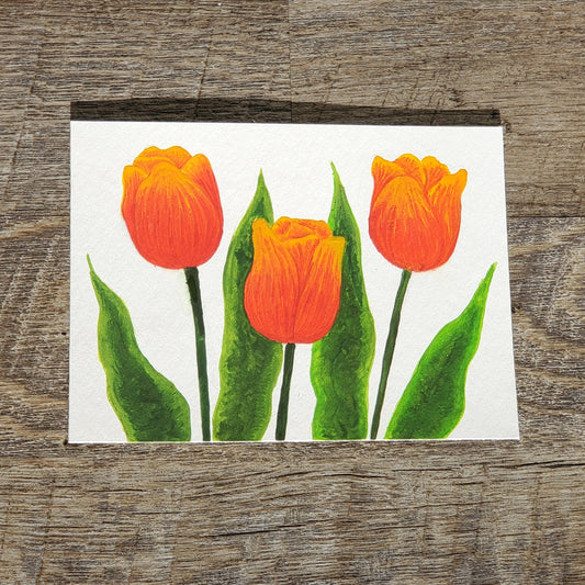 Orange Tulip Framed Painting