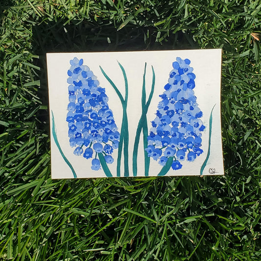 Grape Hyacinth Flower Framed Painting