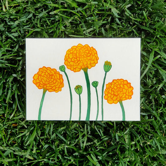 Orange Marigold Framed Painting