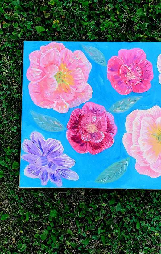 Peony Acrylic Painting