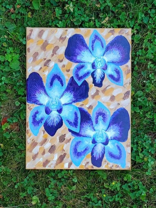 Blue Dendrobium Orchids Painting