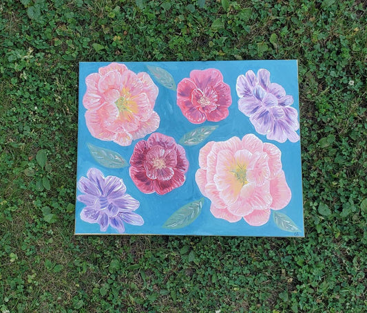 Peony Acrylic Painting
