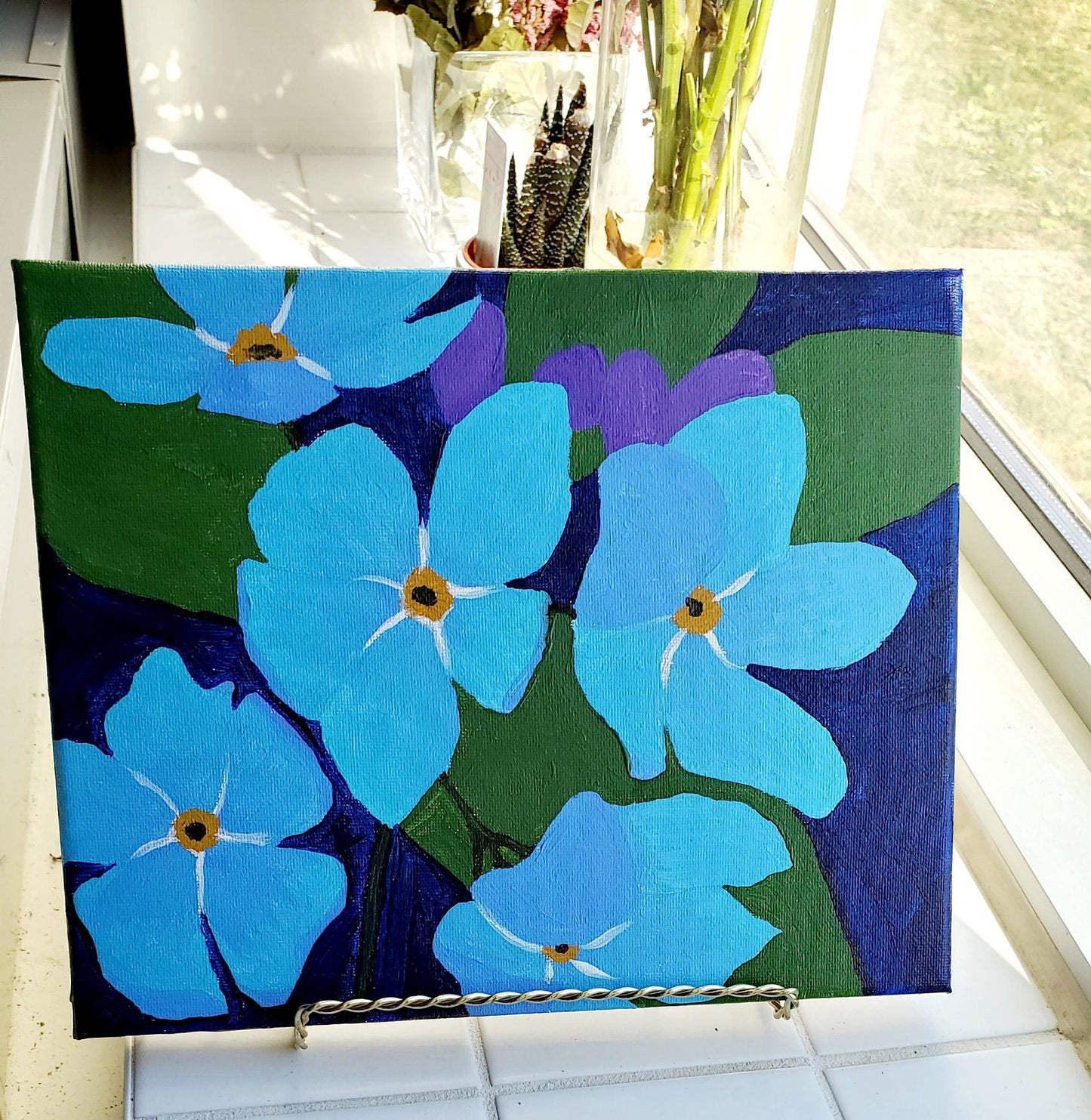Blue Forget Me Nots Painting