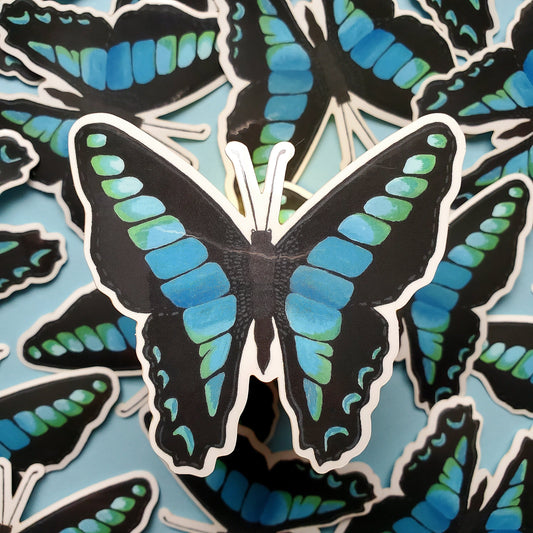 Blue Triangle Butterfly Sticker