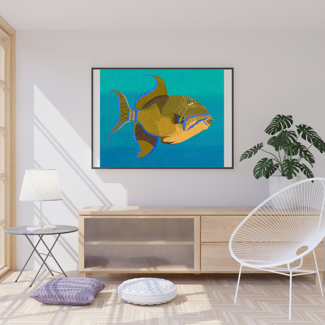 Queen Trigerfish Art Print
