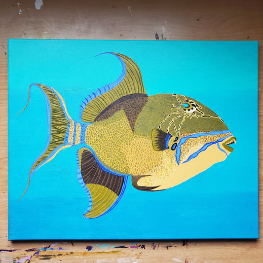 Queen Triggerfish Painting