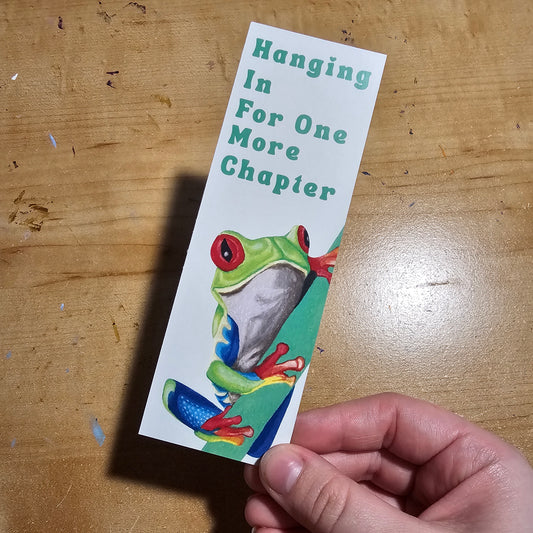 Tree Frog Bookmark- Hanging In For One More Chapter