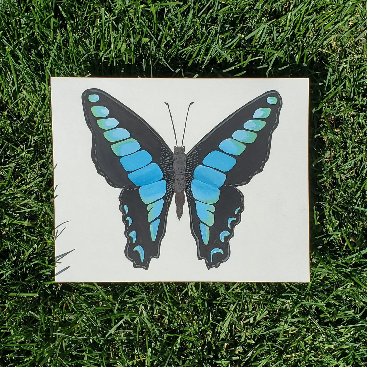 Blue Triangle Butterfly Painting