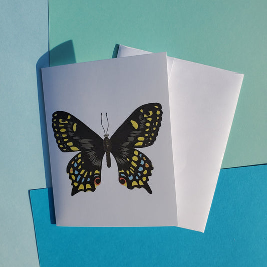 Black Swallow Tail Butterfly Greeting Card