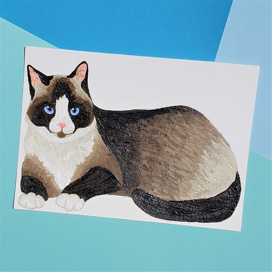Snowshoe Cat Painting