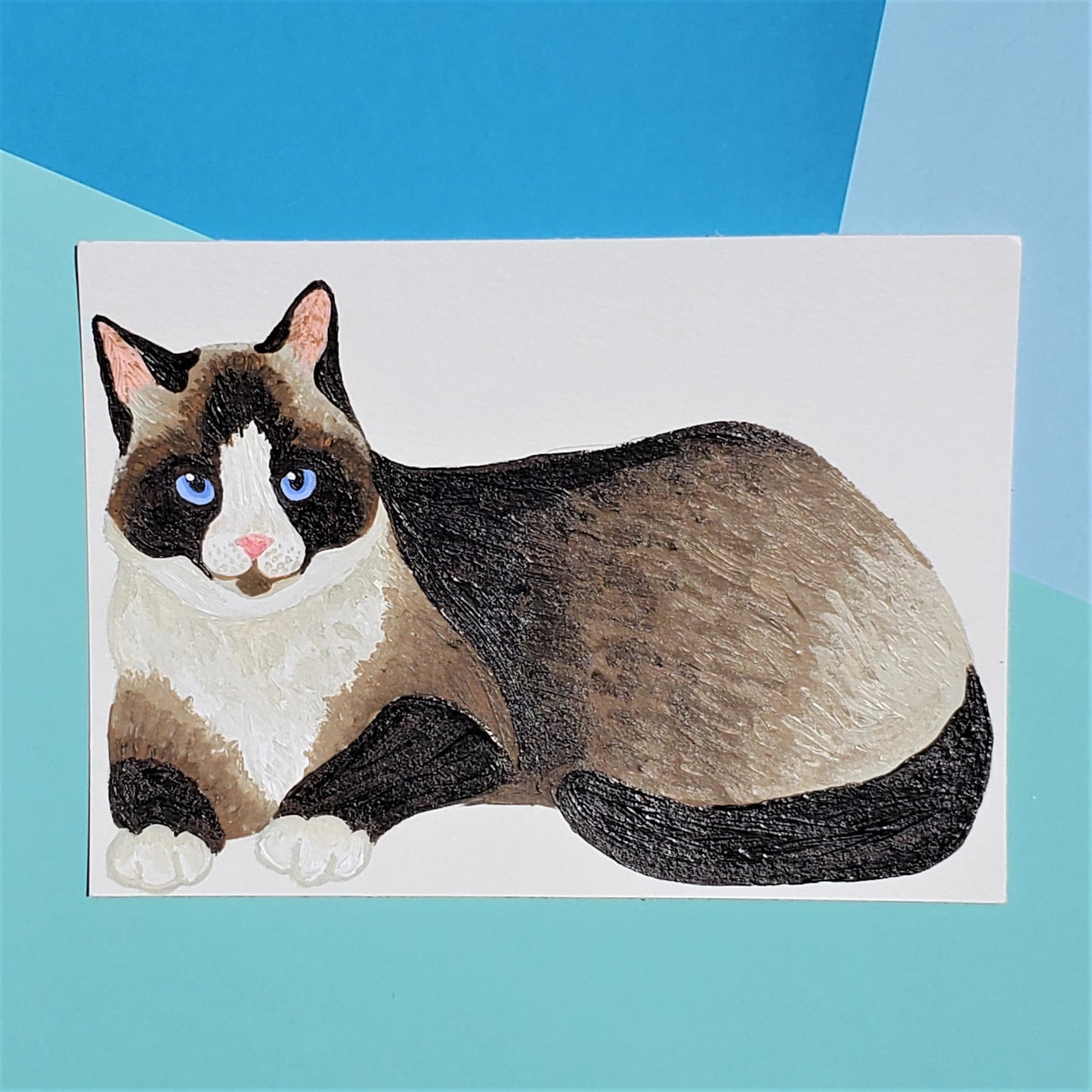 Snowshoe Cat Painting