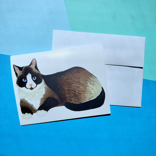 Snowshoe Cat Greeting Card