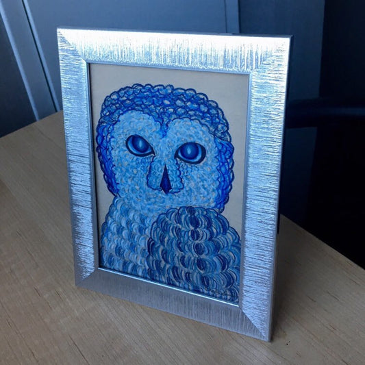 Snowy Owl -Blue Christmas Collection