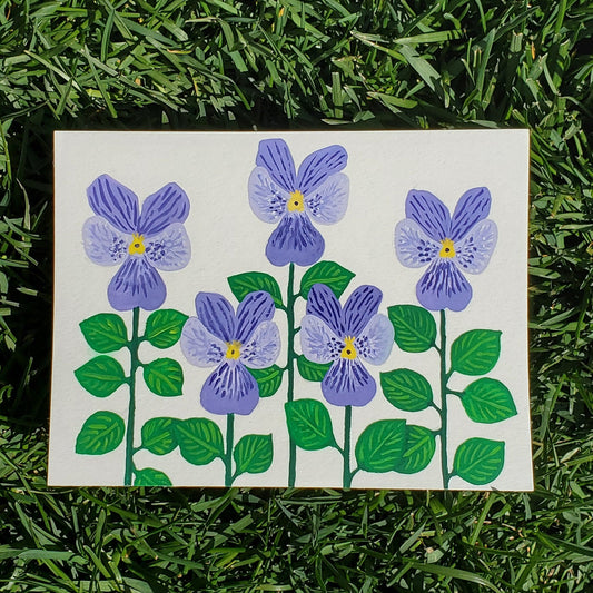 Viola Alpina Flower Framed Painting