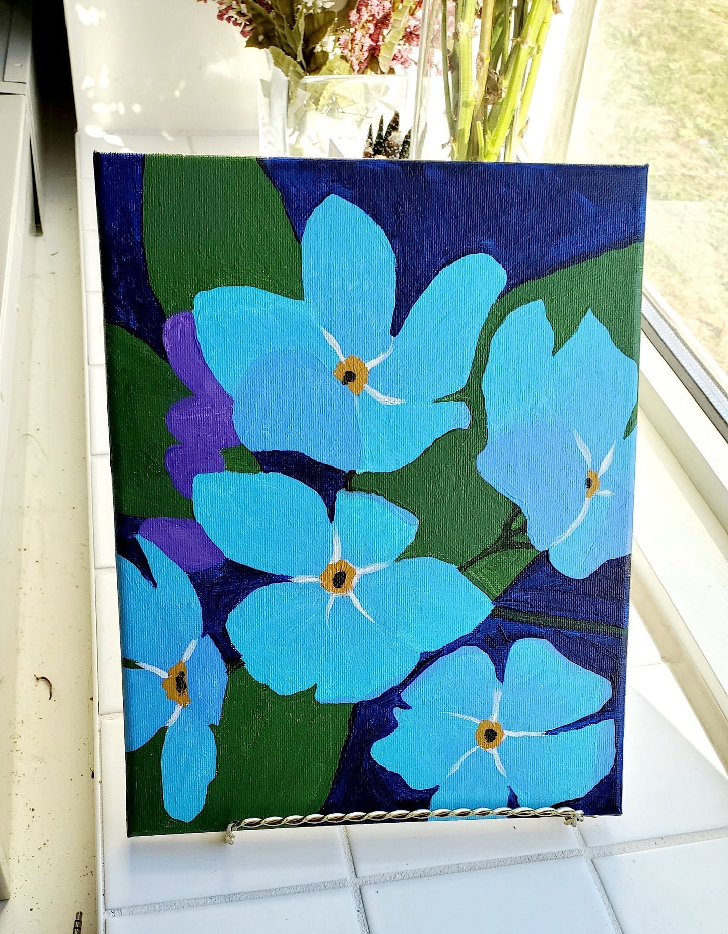 Blue Forget Me Nots Painting