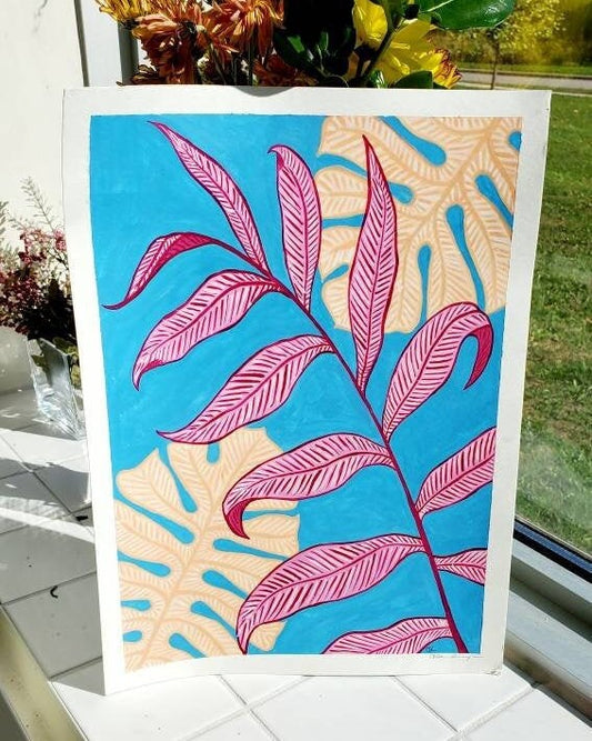 Tropical leaf painting